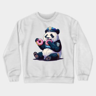 panda eat donuts Crewneck Sweatshirt